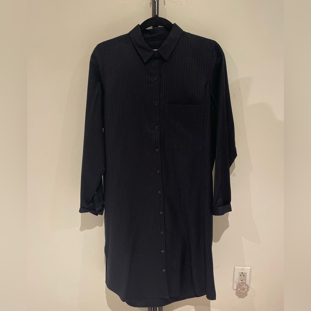 FRANK & OAK pin-stripped shirt dress
